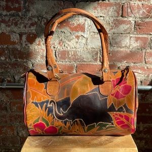Elephant, Stainglass leather bag